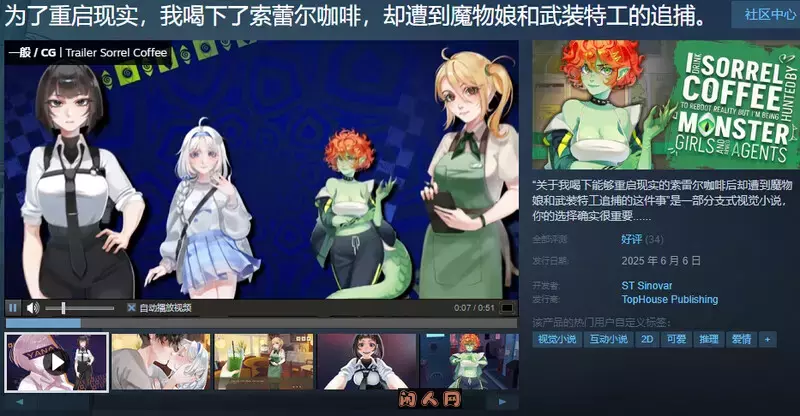 [互动SLG]为了重启现实，我喝下了索蕾尔咖啡，却遭到魔物和武装特工的追捕I drink Sorrel Coffee to reboot reality官中版2.10G ACG电脑端 第3张